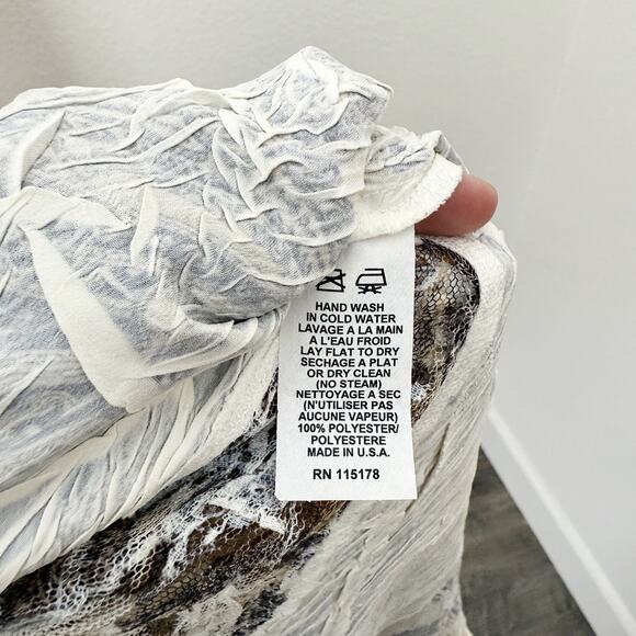 [Komarov] Brown Paisley Print V-Neck Fall Flutter Sleeve Midi Dress Sz Medium M - Picture 11 of 11